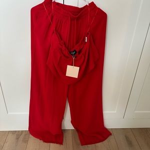 Kittenish Red Pants and Top